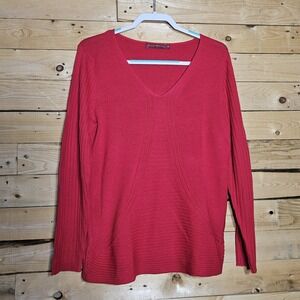 Krimson & Klover Sweater XL Women's 100% Wool Long Sleeve Raspberry Red
